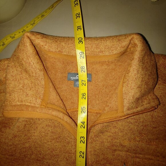 Eddie Bauer Quarter Zip Pullover XL Orange Sweater Soft Warm Casual Outdoor - Picture 4 of 9